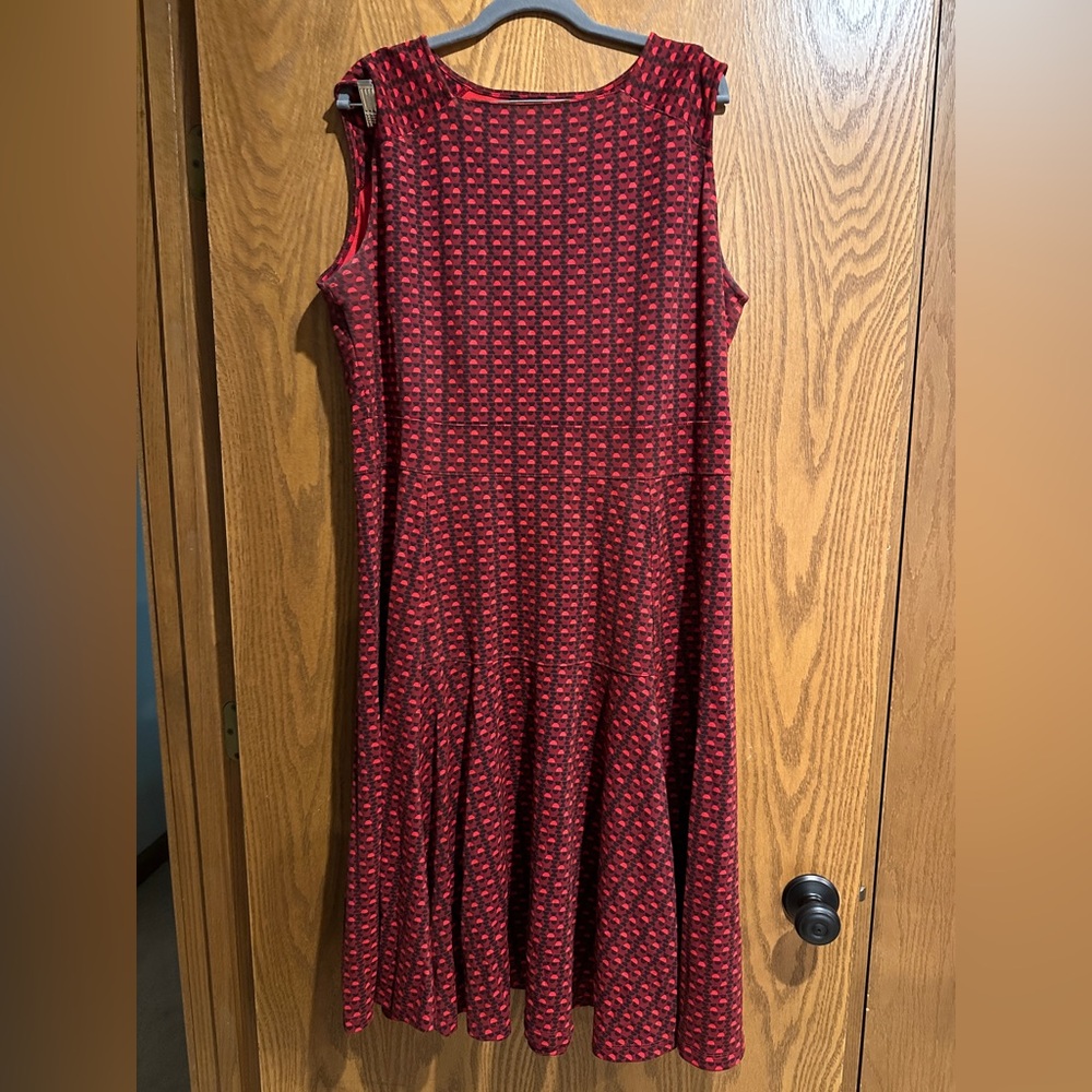 Lands' End Red Sleeveless Scoop Neck Sundress